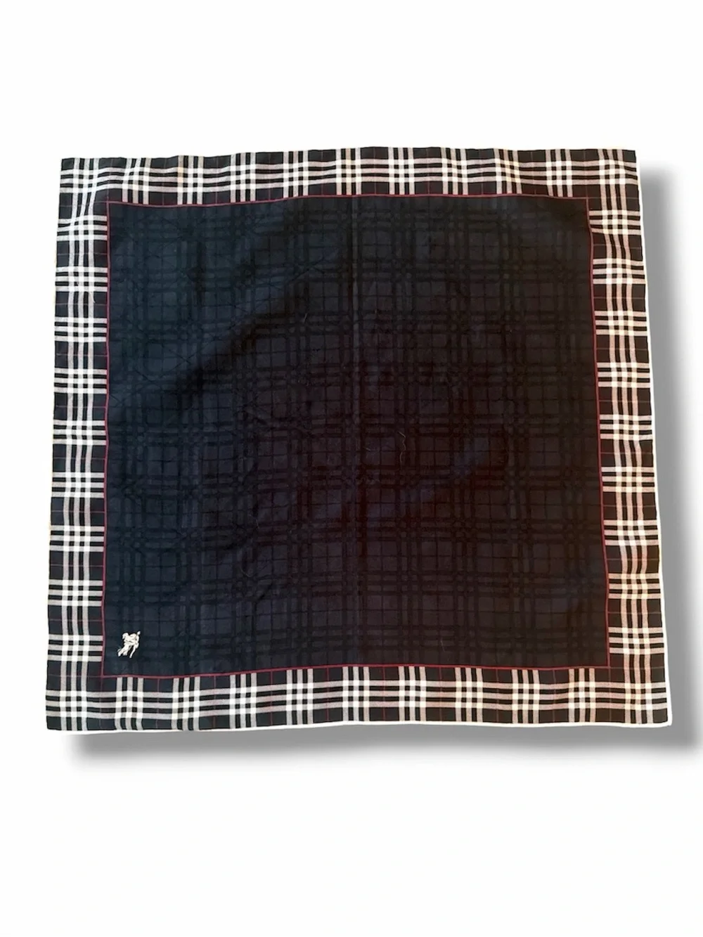 Burberry Plaid Equestrian Scarf Embroidered Logo Horse Motif neckwear Bag scarf